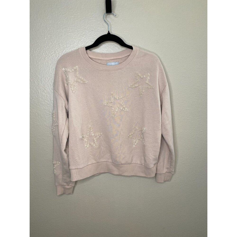 Weekend‎ Los Angeles Womens  Pink Sweater Star Accents S Cotton/Polyester Blend